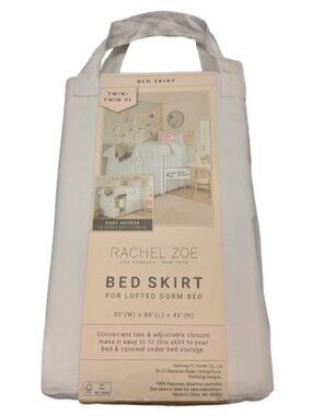 Rachel Zoe White Bed Skirt for Lofted Dorm Bed - Twin  Twin XL NWT